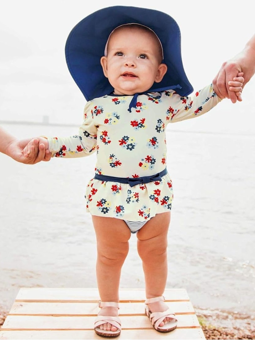 RuffleButts long sleeve swimsuit 6-12M